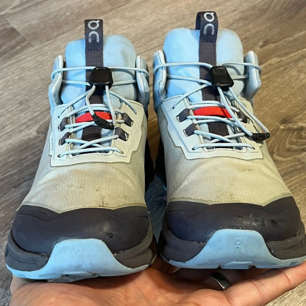 On Cloudhero Mid Waterproof Hiking Boots Glacier Black Youth 5 Women 6.5 EU 37.5